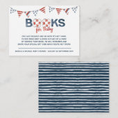 Ahoy Nautical Baby shower Books for Baby Informatiekaartje (Voorkant / Achterkant)