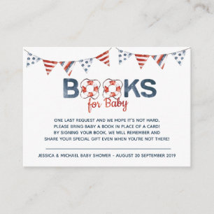 Ahoy Nautical Baby shower Books for Baby Informatiekaartje