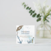 Ahoy. Nautical Baby shower Books for Baby Kaart Vierkante Visitekaartje (Staand voorkant)
