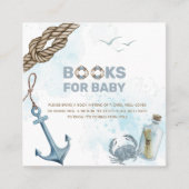 Ahoy. Nautical Baby shower Books for Baby Kaart Vierkante Visitekaartje (Voorkant)