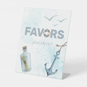 Ahoy. Nautical Baby shower Pedestal Sign Reclamebord Met Voetstuk