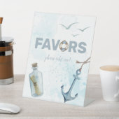 Ahoy. Nautical Baby shower Pedestal Sign Reclamebord Met Voetstuk (Insitu)