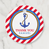 AHOY! Nautical Birthday Baby shower Bedankjes Labels (Voorkant)