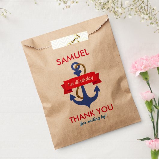 AHOY! Nautical Birthday Baby shower Bedankzakje (Gezegeld)