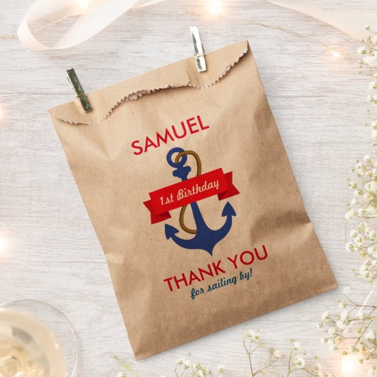 AHOY! Nautical Birthday Baby shower Bedankzakje (Geknipt)