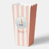Ahoy Nautical Birthday | Red Stripe & Zeilboot Bedankdoosjes (Voorkant)