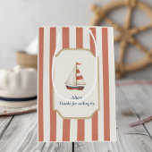 Ahoy Nautical Birthday | Red Stripes & Zeilboot Medium Cadeauzakje
