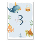 Ahoy Nautical Birthday | Walvis en Zee Dieren Kaart (Achterkant)