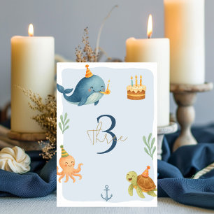 Ahoy Nautical Birthday   Walvis en Zee Dieren Kaart