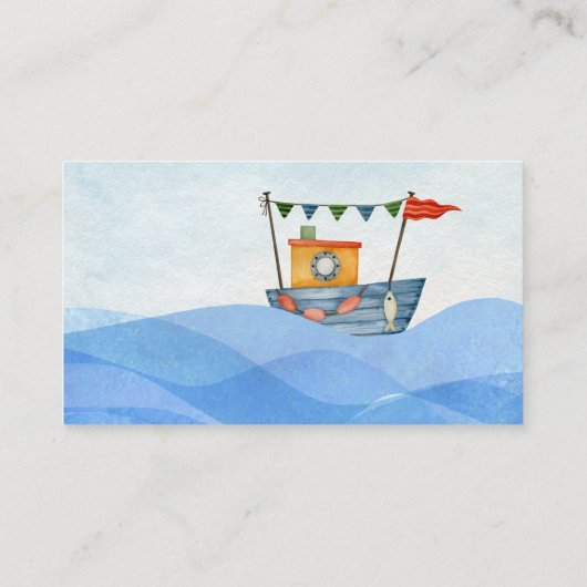 Ahoy Nautical kinder waterverf Informatiekaartje (Achterkant)