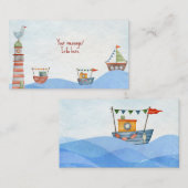Ahoy Nautical kinder waterverf Informatiekaartje (Voorkant / Achterkant)
