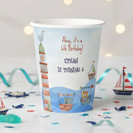 Ahoy Nautical kinder waterverf Papieren Bekers