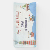 Ahoy Nautical kinder waterverf Spandoek (Verticaal)