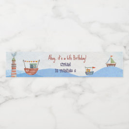 Ahoy Nautical kinder waterverf Waterfles Etiket