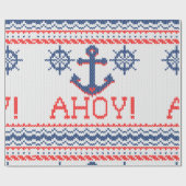 AHOY Nautical Knit kerstkeuken stijl Cadeaupapier (Vlak)