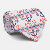 AHOY Nautical Knit met kerstjumperstijl Stropdas (Opgerold)