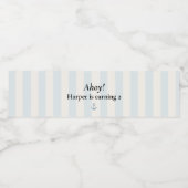 Ahoy Nautical | Pastel Blue Sailboat Verjaardag Waterfles Etiket (Enkel label)