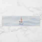 Ahoy Nautical Water Bottle Label | pastelzeilboot Waterfles Etiket (Enkel label)