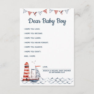 Ahoy Nautical Wishes for Baby Advice Kaart