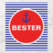 Ahoy! Nautisch, anker, zeilwijnlabel Wijn Etiket (Enkel label)