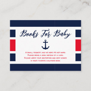 Ahoy! Nautisch Baby shower boeken voor Baby Informatiekaartje