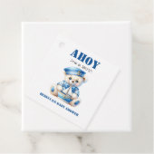 Ahoy Nautisch Blauw Zeiler Beer Jongen Baby shower Bedankjes Labels (In situ)