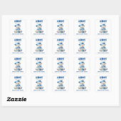 Ahoy Nautisch Blauw Zeiler Beer Jongen Baby shower Vierkante Sticker (Vel)