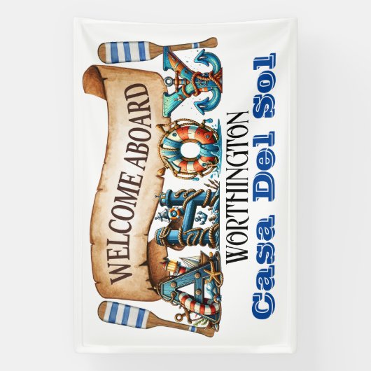 AHOY Nautisch Spandoek (Verticaal)