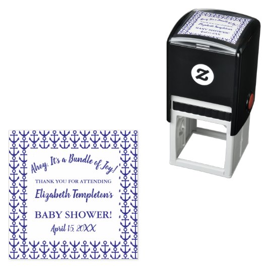 Ahoy nautische Baby shower dank u stempel (In situ)