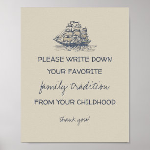Ahoy,  nautische familietradities tekenen poster