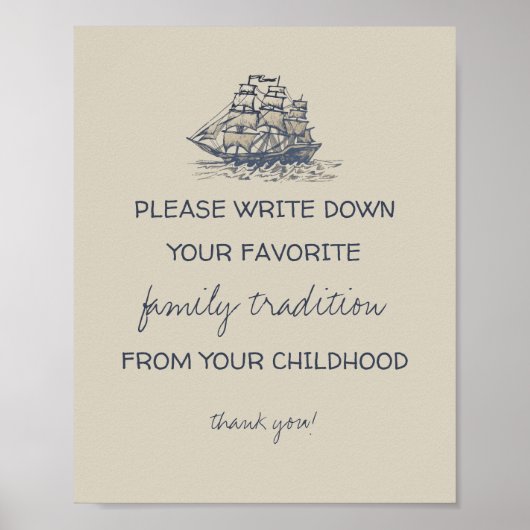 Ahoy,  nautische familietradities tekenen poster (Voorkant)