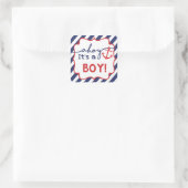 Ahoy nautische jongen Baby shower dank u Sticker (Tas)