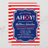 Ahoy nautische oceaan marine blauwe kust jongen ve kaart (Voorkant / Achterkant)