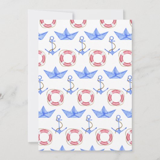 Ahoy! nautische verjaardag kaart (Achterkant)