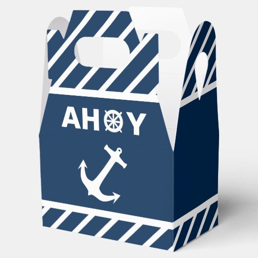 Ahoy nautische verjaardagsfeestje bedankdoosjes (Geopend)