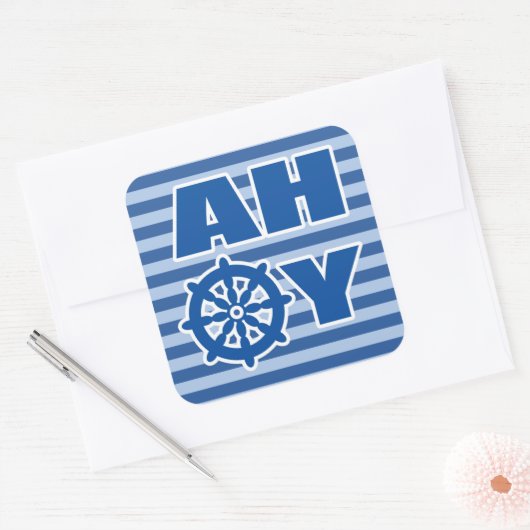 Ahoy Nursery Poster Vierkante Sticker (Envelop)