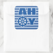 Ahoy Nursery Poster Vierkante Sticker (Tas)