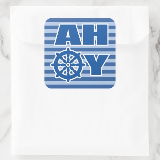 Ahoy Nursery Poster Vierkante Sticker (Tas)