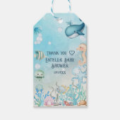 Ahoy Onder de Zee Baby Shower Bedankt Cadeaulabel (Voorkant)