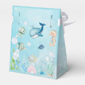 Ahoy! Onder het Baby shower van blauw Zee Bedankdoosjes (Achterkant)