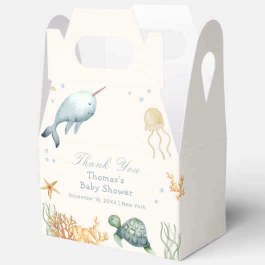 Ahoy onder het Zee Whale Boy Baby shower Bedankdoosjes (Open)