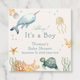 Ahoy onder het Zee Whale Boy Baby shower Bedankjes Labels