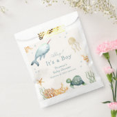 Ahoy onder het Zee Whale Boy Baby shower Bedankzakje (Gezegeld)