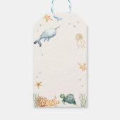 Ahoy onder het Zee Whale Boy Baby shower Cadeaulabel (Achterkant)