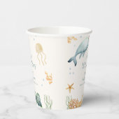 Ahoy onder het Zee Whale Boy Baby shower Papieren Bekers (Links)