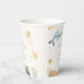 Ahoy onder het Zee Whale Boy Baby shower Papieren Bekers (Rechts)