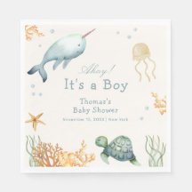 Ahoy onder het Zee Whale Boy Baby shower