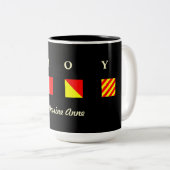 AHOY Personalized Mug Tweekleurige Koffiemok (Voorkant rechts)
