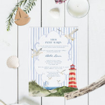 Ahoy Petit Marin Baby Shower Nautisch Uitnodigings