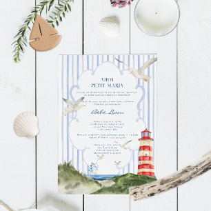 Ahoy Petit Marin Baby Shower Nautisch Uitnodigings Kaart